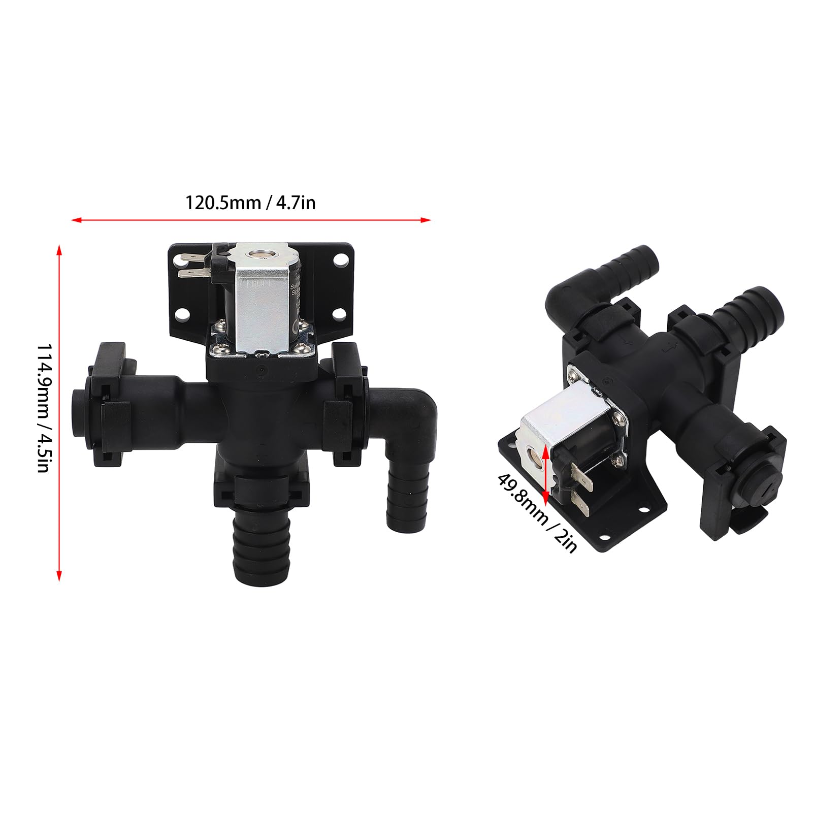 Solenoide de Control de Agua, 9W 1 150PSI Solenoide de Inodoro a Presión con Válvula Disyuntor de Sifón para Barco Marino RV Yate, Compatible para RV, Yate, Bote Pequeño e