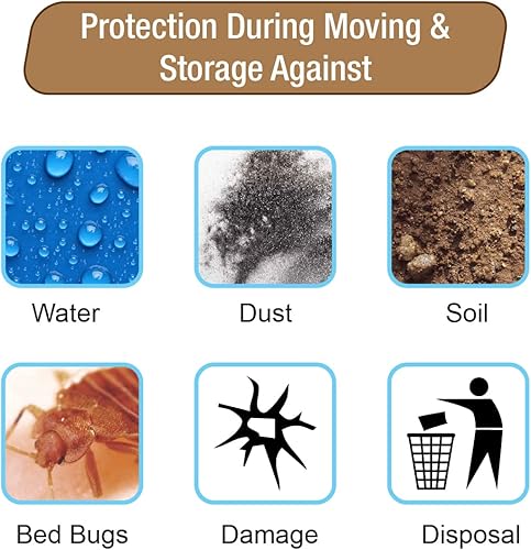 Miniatura 4 de King - Bolsas de colchón resistentes de 2 mil, 90 x 100 pulgadas, paquete de 5 unidades, fabricadas en Estados Unidos, almacenamiento o mudanza,
