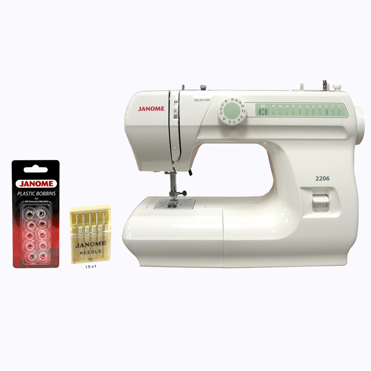 Janome 2206 860spm 6 Stitch Full Size Free Arm Sewing Machine with