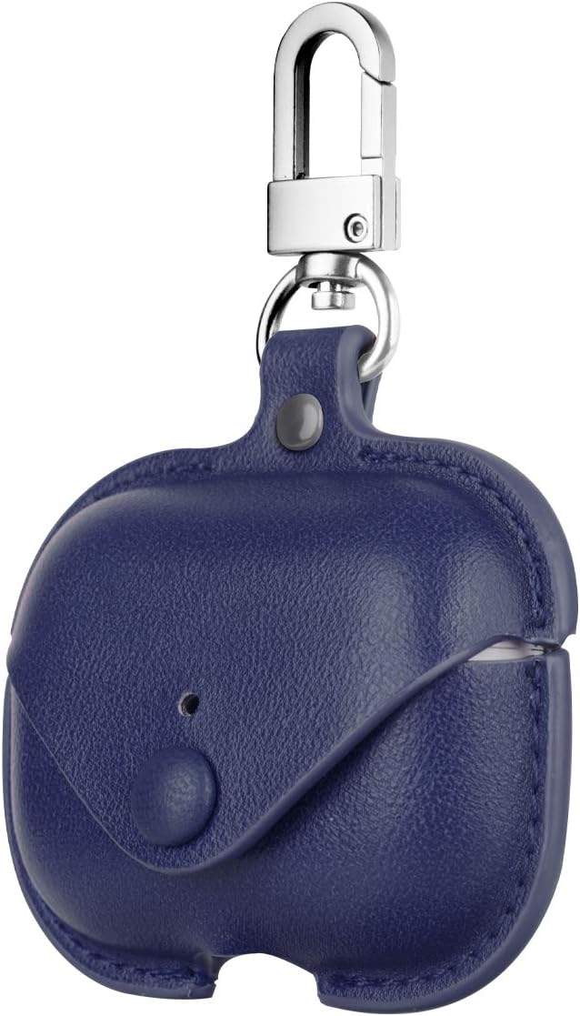 Leather Case for AirPods Pro with Keychain, PU Protective Case Cover Skin for AirPods 3 Charging Case by Jakarol (Blue)