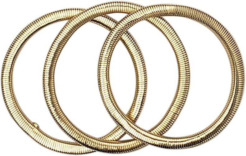 Rosemarie & Jubalee Women's Sleek And Stylish Omega Chain Coil Stretch Bracelet Set, 7.25" image 2