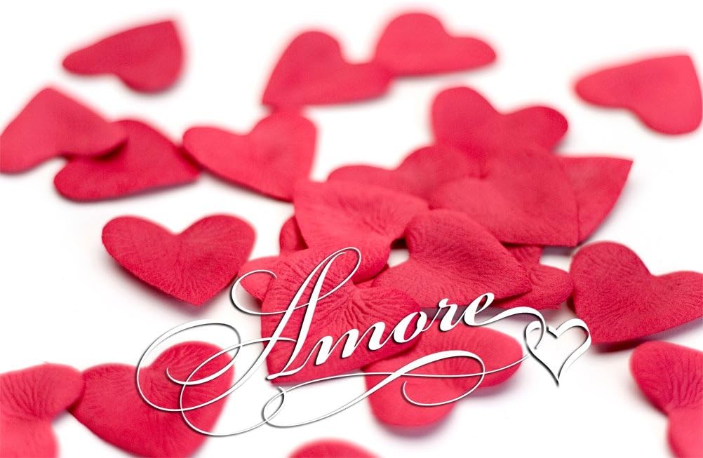 200 Wedding Silk Rose Petals HEART shape RED 2 inch Wide Everything Else