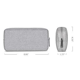 ERCRYSTO Universal Electronics/Accessories Soft Carrying Case Bag, Durable & Light-weight,Suitable for Out-going, Business, Travel and Cosmetics Kit (Big-Gray)