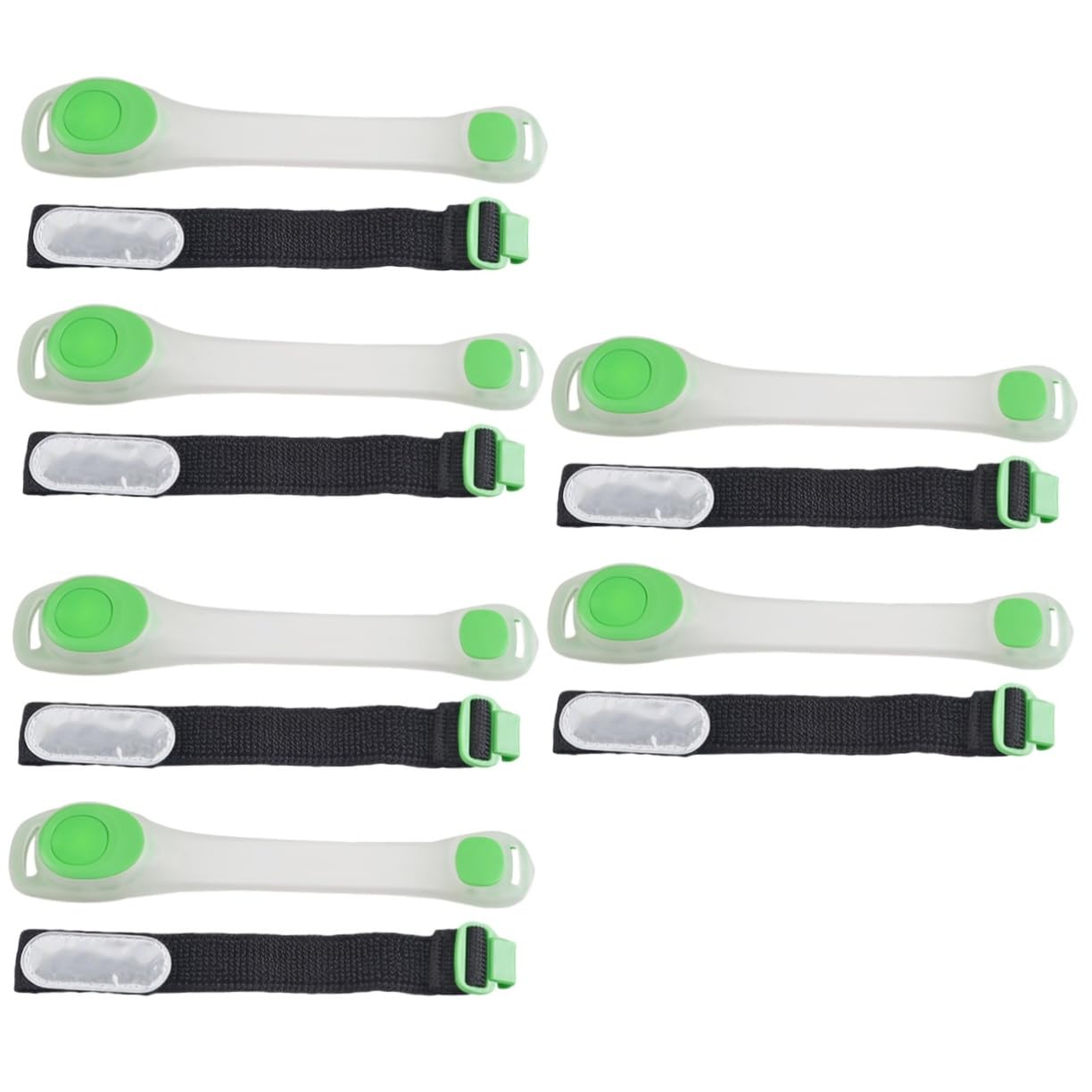 Yardwe Nastro Riflettente Regolabile in ABS da 6 Pezzi con Fascia da Braccio Illuminata Notturna