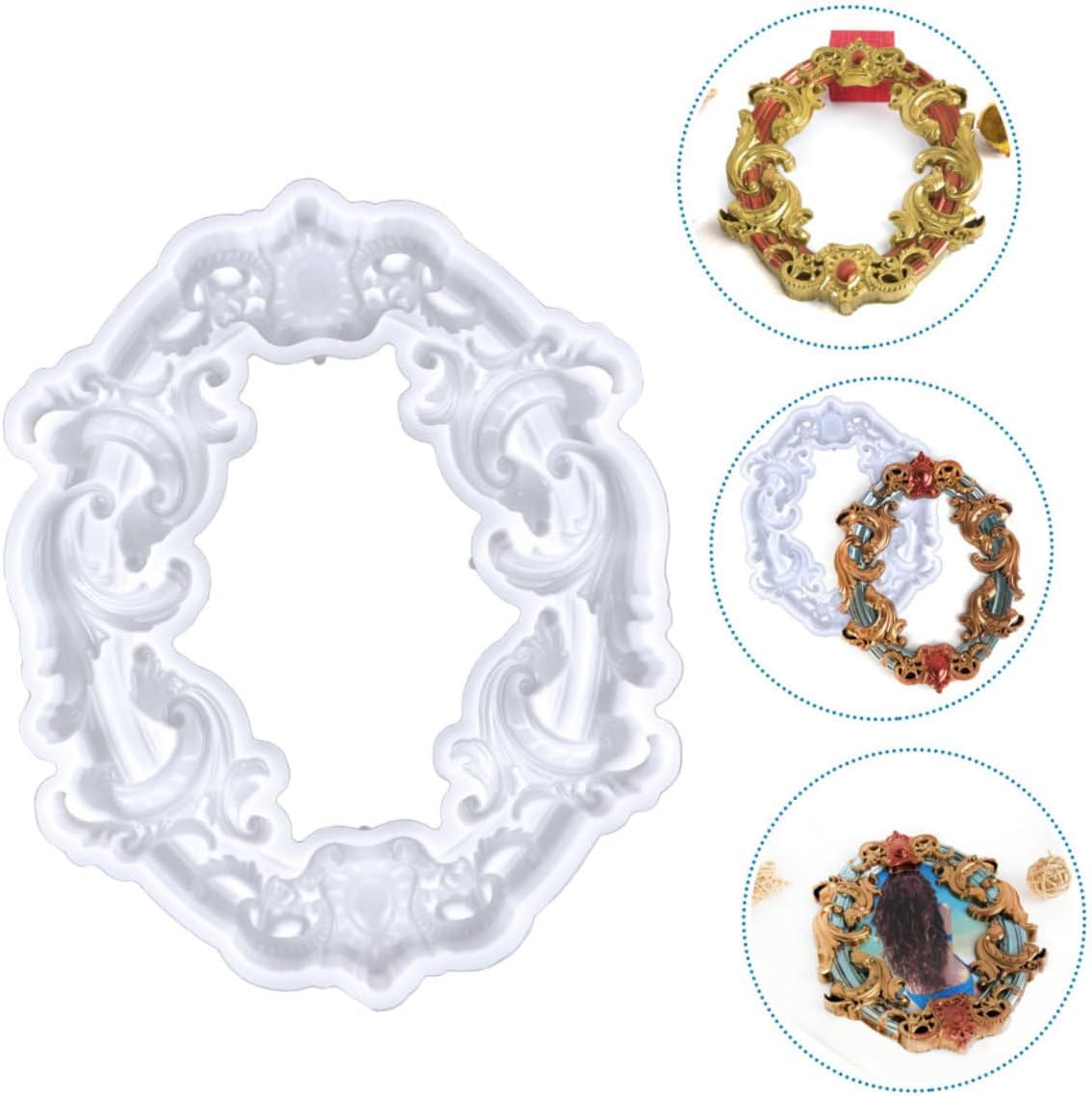 DIY Silicone Photo Frame Mold Versatile Crafting Tool for Custom Frames Garland Edge Design Compatible with Resin Epoxy for Creative Projects
