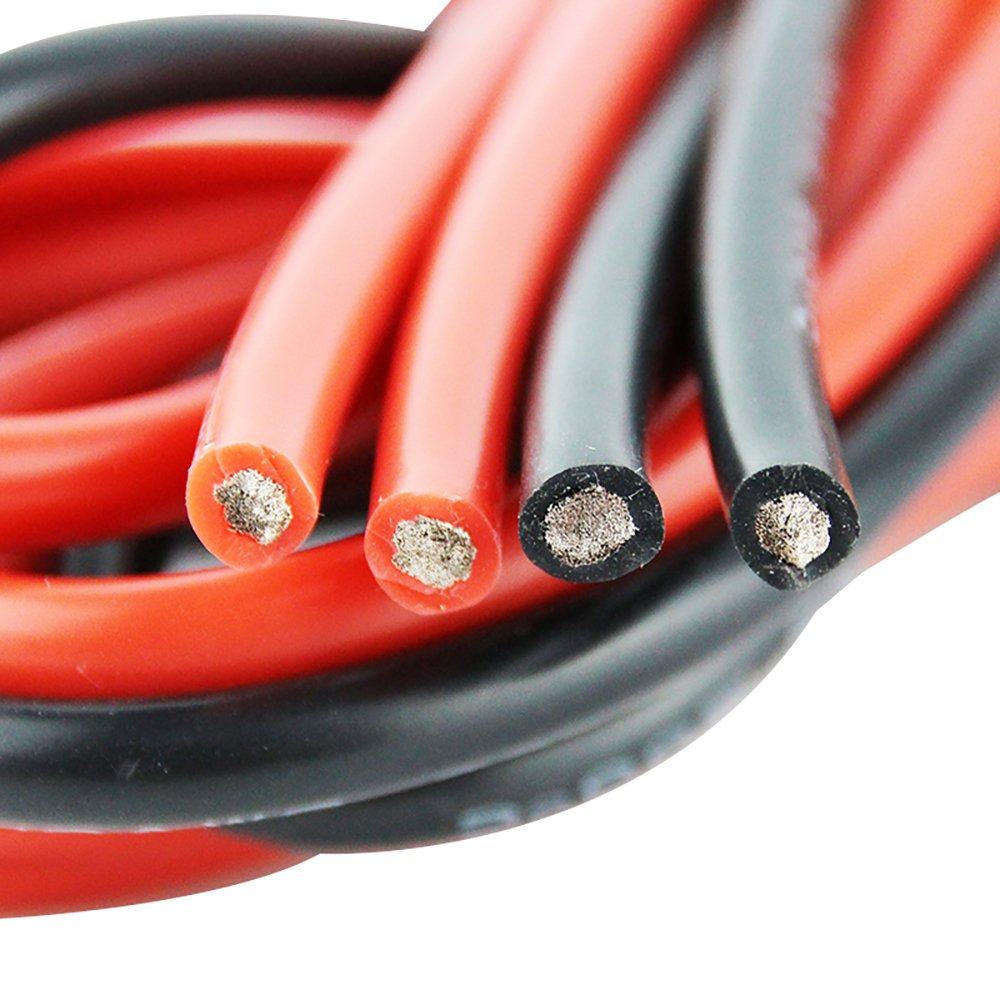 BUYGOO 10AWG Silikonkabel – 2,5m Rot & 2,5m Schwarz, Ultra-flexibel Für RC, LED & Elektronik