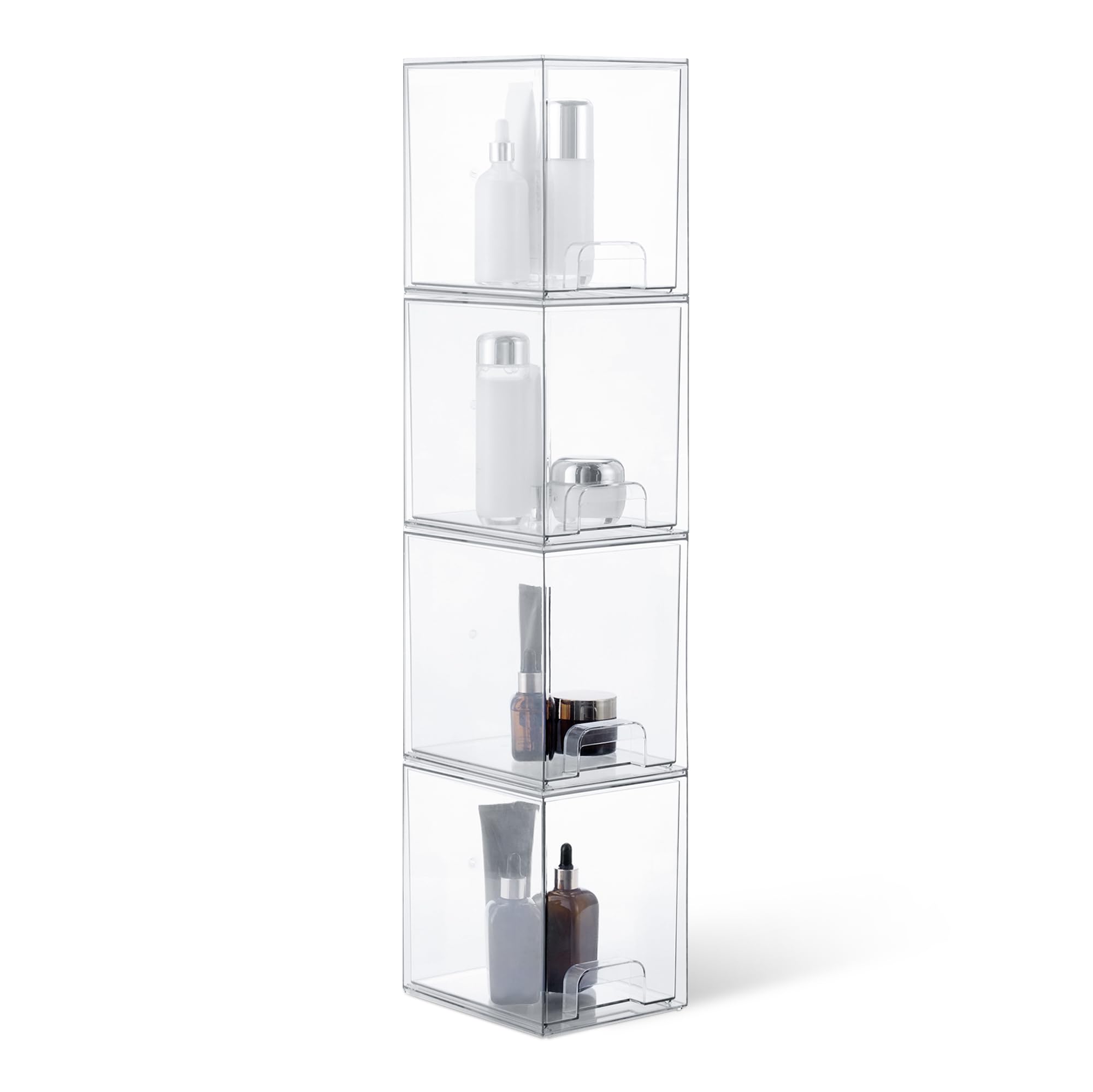 Photo 1 of **SIMILAR PRODUCT**Amazon Basics Stackable Plastic Storage Makeup Organizer Drawers, Clear, 6.0" x 7.4" x 7.7", 4 Pack