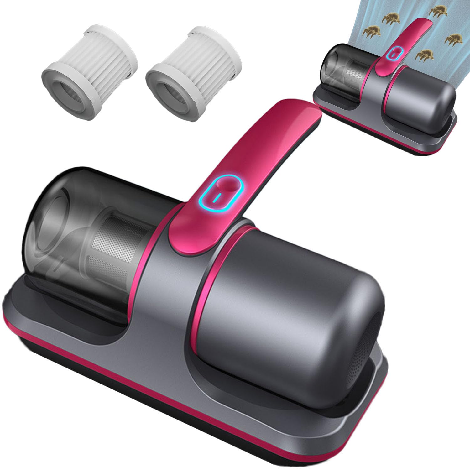 Household High-Frequency Strong Mite Removal Instrument, Bed Vacuum Cleaner With UV Light, Handheld Mattress Vacuum Cleaner, High-frequency Double Beat Cordless Strong Deep