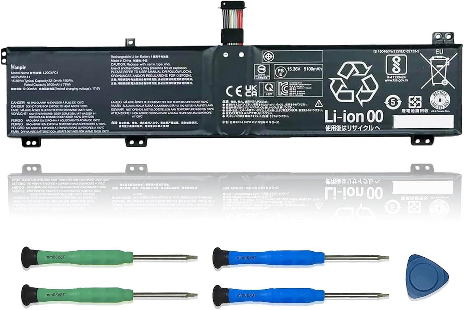L20C4PC1 Laptop Battery for Lenovo Legion 5 Pro-16ACH6 16ACH6H 16ITH6 16ITH6H Legion 5-15ITH6 15ITH6H 15ACH6 15ACH6A 15ACH6H Legion 7-16ITHg6 16ACHg6 Series L20M4PC1 L20D4PC1 Short-Cable