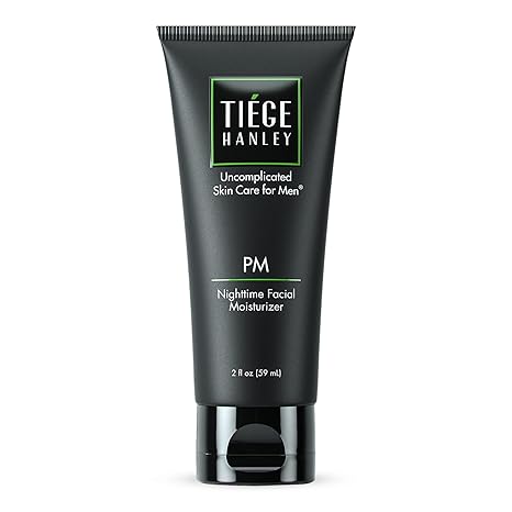 Tiege Hanley Mens Night Cream for Face, PM Night-Time Facial Moisturizer - Anti-Aging Bedtime Wrinkle Cream for Men with Sensitive Skin - Overnight Moisturizer for a Soft, Smooth, & Hydrated Skin