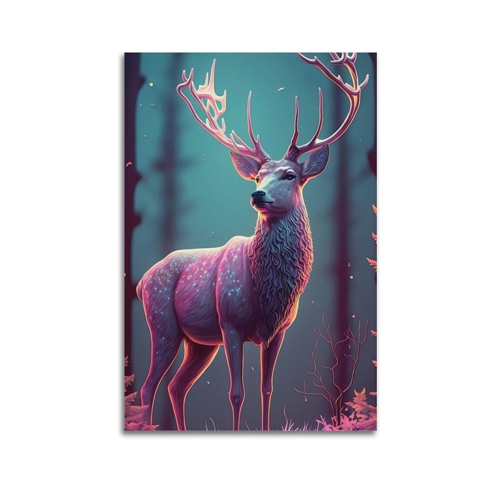 HUIYHB Animal Poster Deer on The Grass Poster Decorative Painting Canvas Wall Posters And Art Picture Print Modern Family Bedroom Decor Posters 24x36inch(60x90cm)