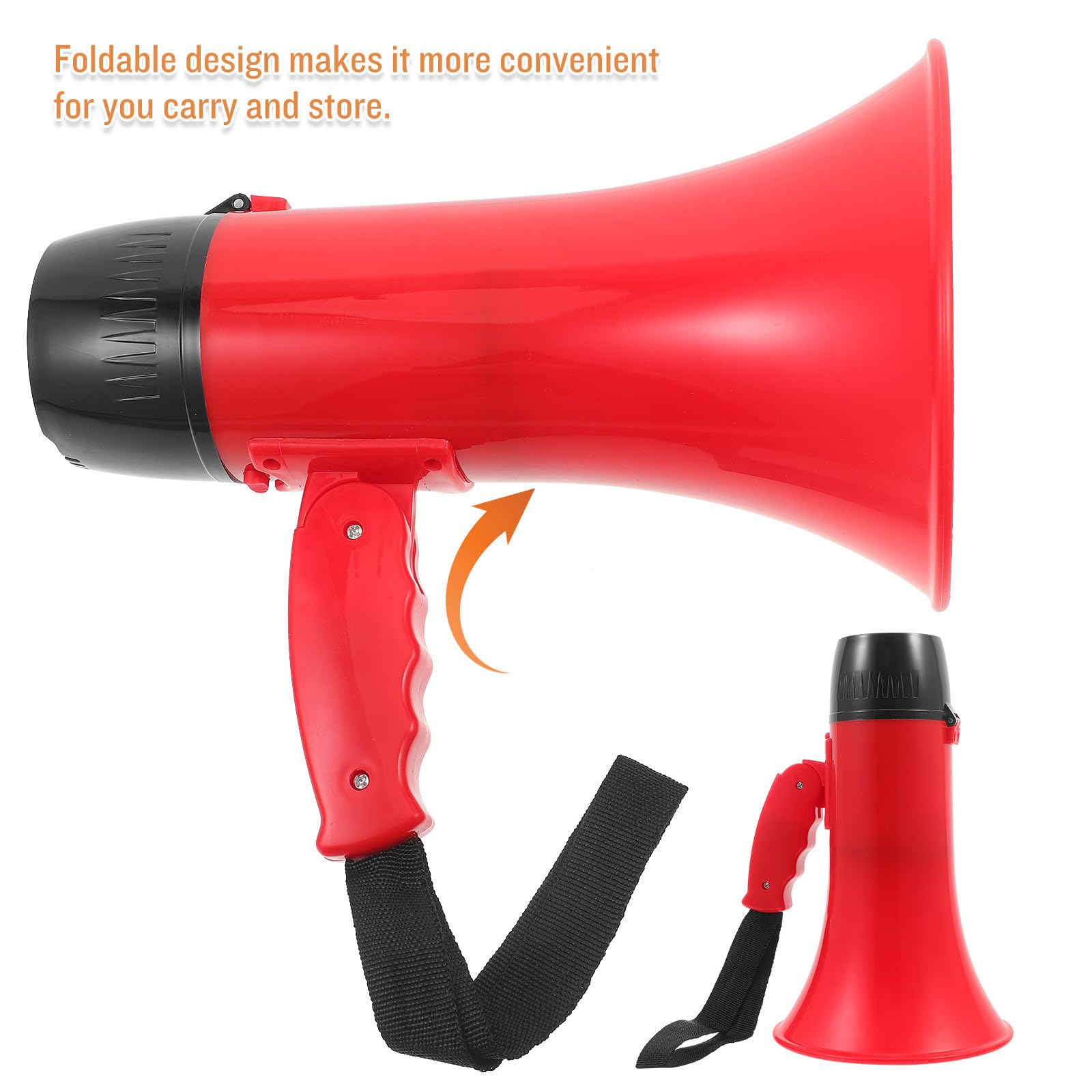 COLLBATH Megafono Portatile Rosso Microfono, Amplificatore Voce, 3500mah