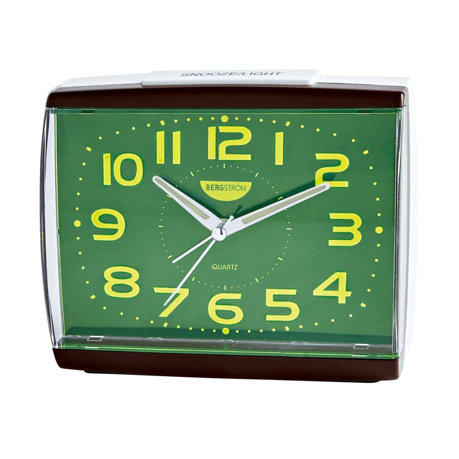 Reloj de mesa analógico con luz nocturna suave y sistema silencioso para dormitorio