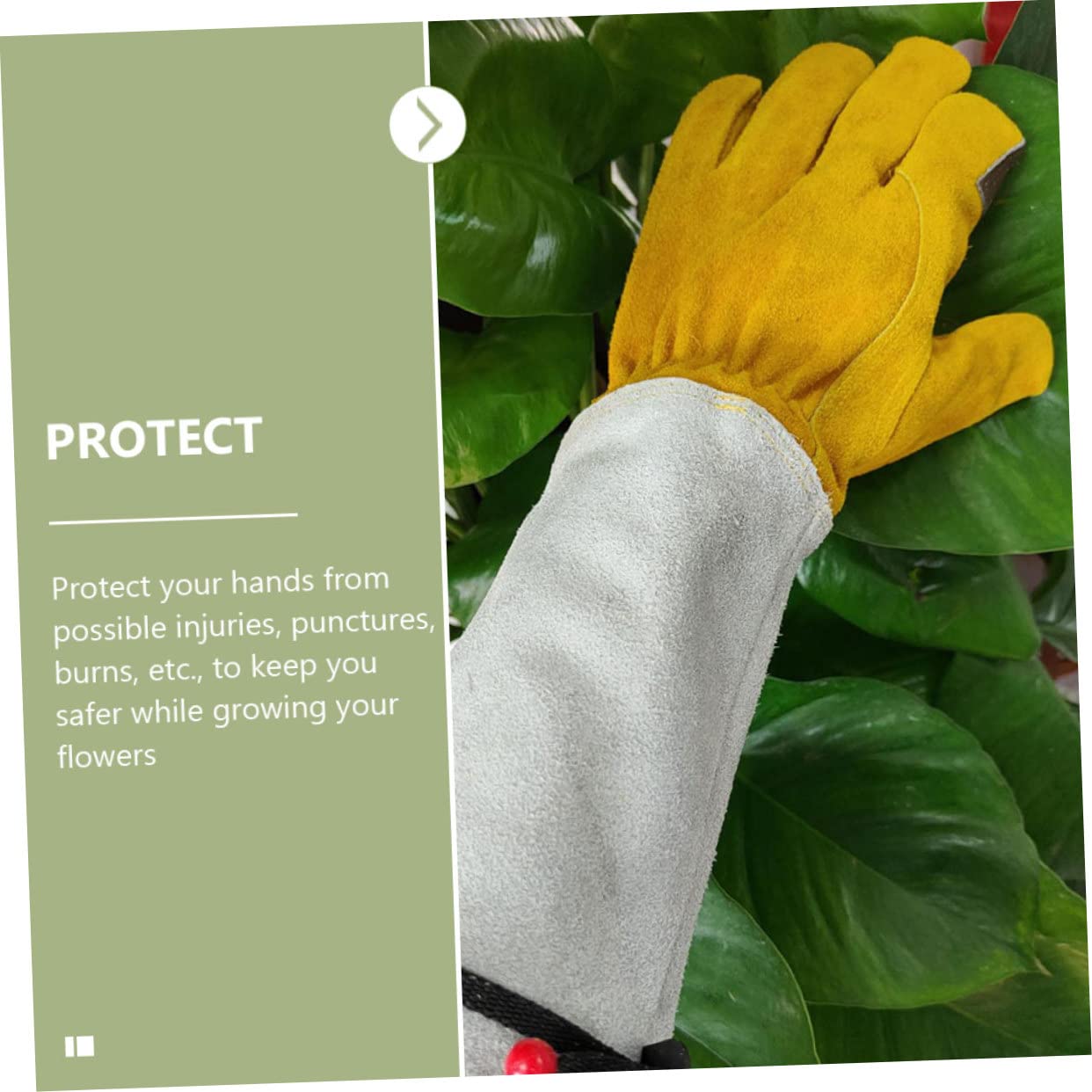 Guantes de Jardinería a Prueba de Espinas para Plantas Espinosas, Hechos de Cuero Sintético Cómodos para Mantenimiento y Manejo,