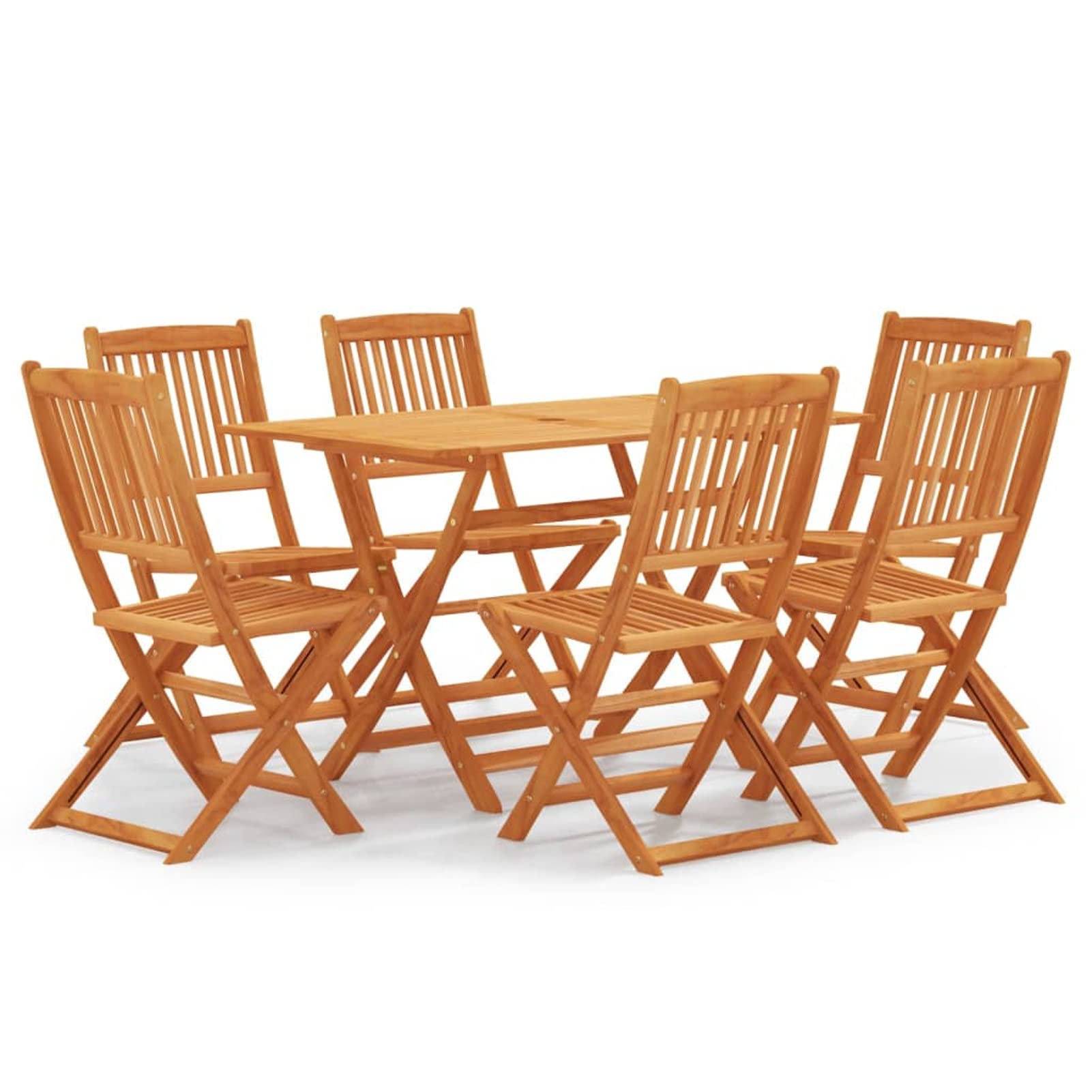 Juego de comedor de ratán para exteriores de 7 piezas con mesa superior de cristal, resistente a la intemperie, juego de muebles de patio con sillas de eucalipto macizo, juego de muebles de jardín