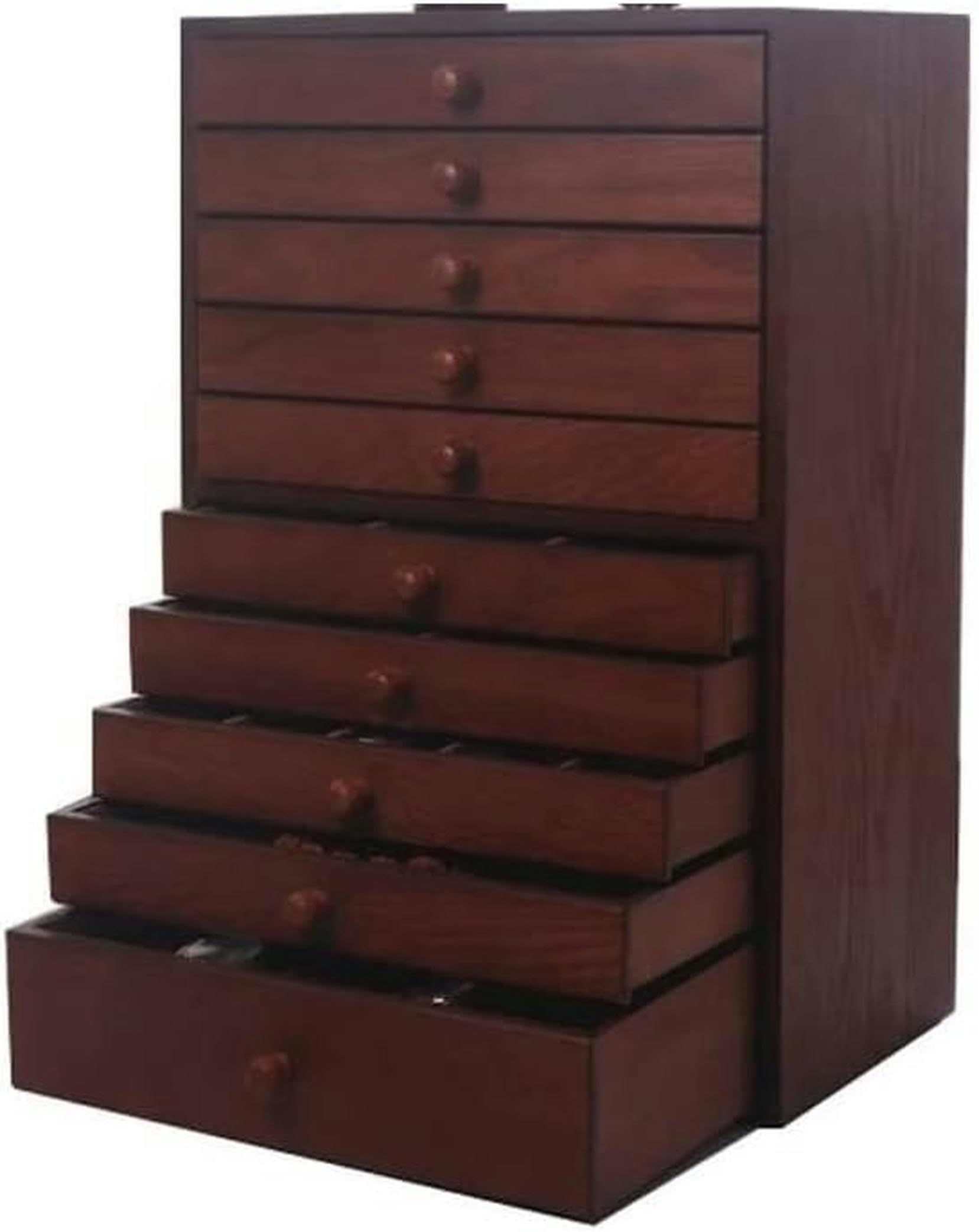 OZBMA Jewellery Storage 10 Layer Wooden Jewelry Case with Drawer Extra Large Organizer Box for Women~/