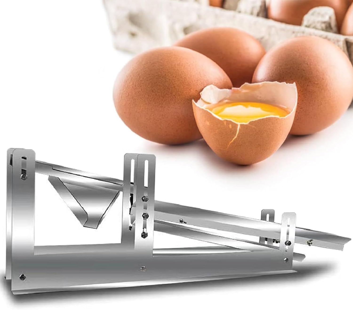 Commercial Chicken Yolk Protein Separator, 304 Stainless Steel Separation Eggs Machine, Adjustable Height and Separation Gap, 500-800 Pieces/H Output