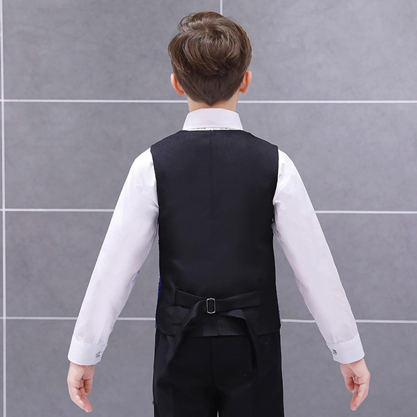 Generisch Chemise pour bébé garçon - Gilet à paillettes formel avec nœud papillon pour fête prénatale - Tenue d'été