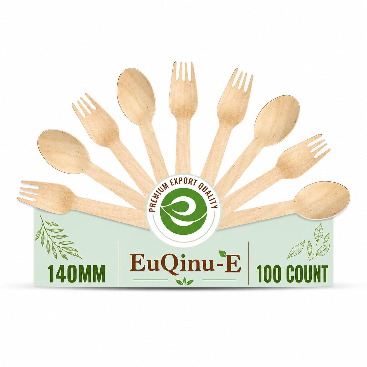 160mm Wooden Disposable Spoons & Forks Set 50 Pack | Eco-Friendly Biodegradable Wooden Cutlery Flatware Set for Kids Birthday, Wedding, Party & Catering Use-image-16