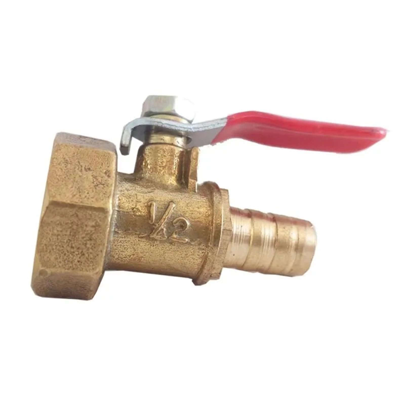 Vanne quart de tour étanche avec raccord cannelé 10mm en cuivre pour tuyau souple 1/2"