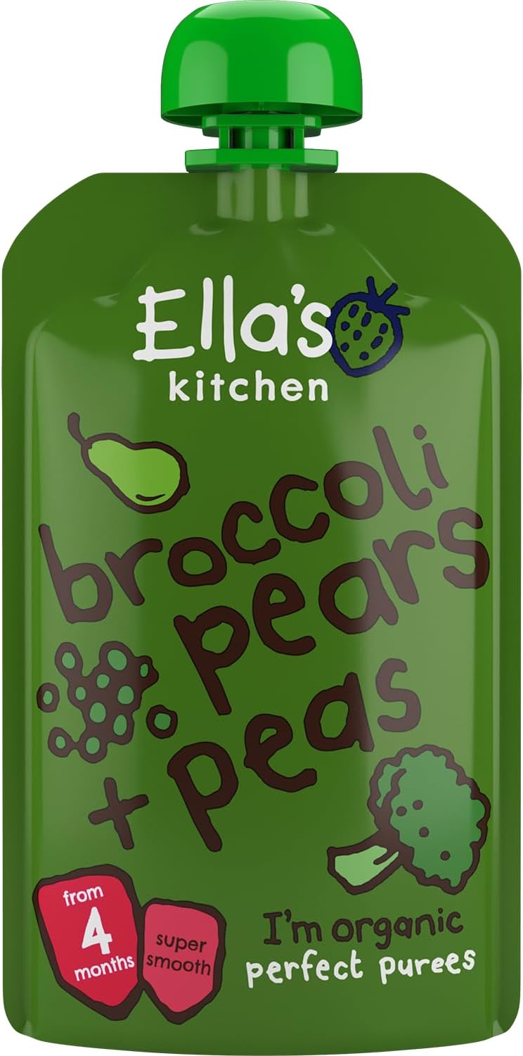 Ella's Kitchen Organic Pears, Peas and Broccoli Puree, 4+ Months Baby