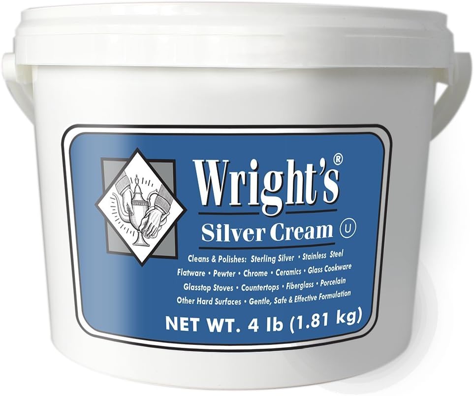 Wright's Silver Cleaner and Polish Cream - 4 Pounds - Ammonia Free - Gently Clean and Remove Tarnish Without Scratching
