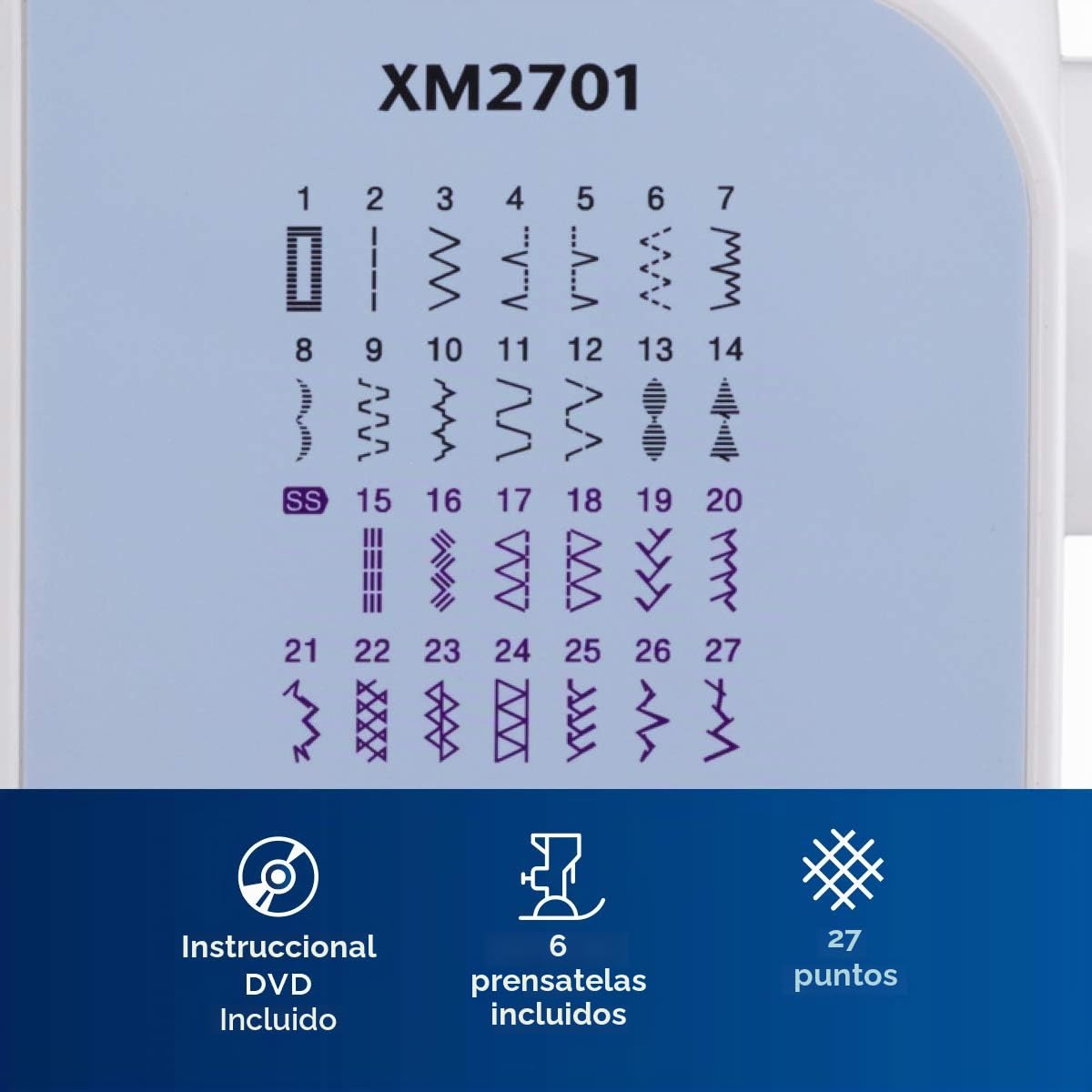 Brother XM2701S Máquina de Coser (Edición Exclusiva) - 27 Puntadas de Costura, Eléctrica, Portátil, Completa y Fácil para Principiantes