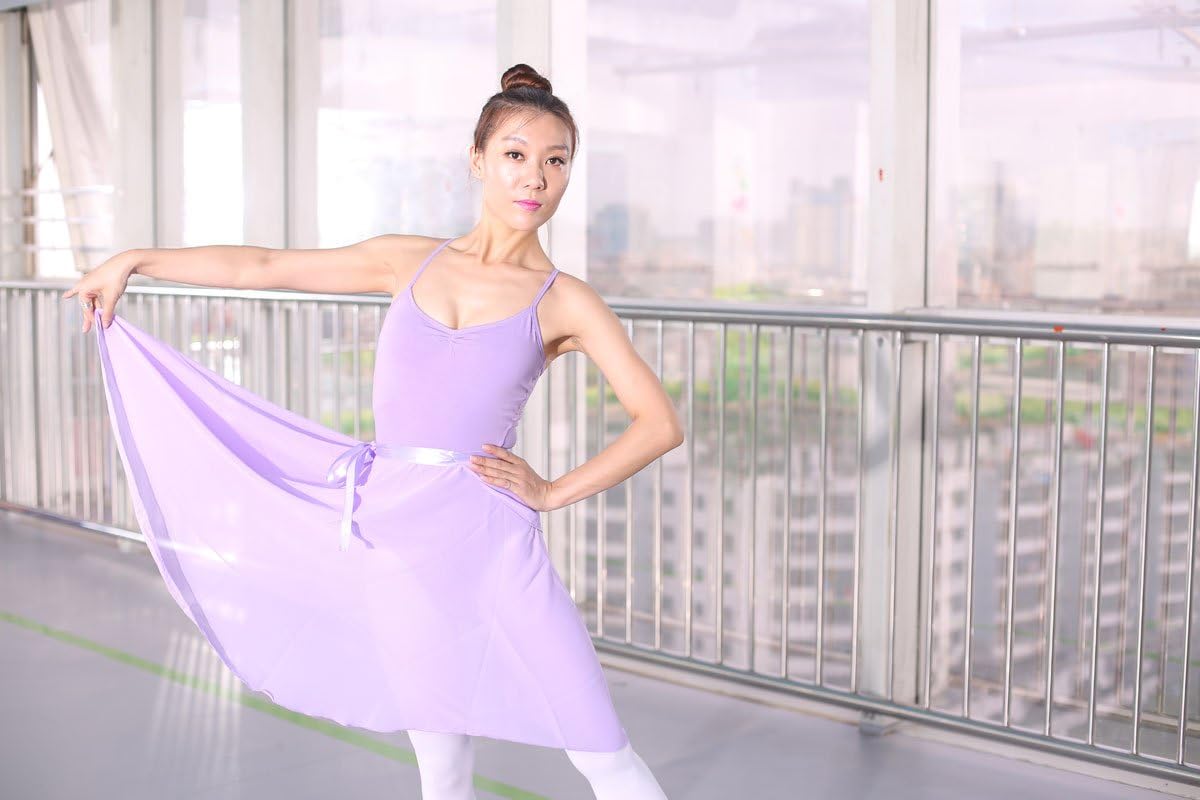 WOOSUN Women Chiffon Ballet Wrap Skirt Adult Ladies Ballet Leotard Tutu Skirt Dance Skate Over Scarf 60cm Long Skirts - Image 8