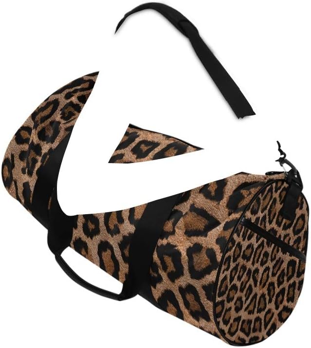Gym Sports Dance Travel Duffel Bag Leopard Print Luggage Bag for Weekender Sports Vacation - Image 6