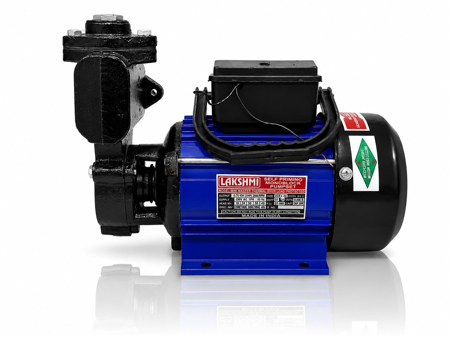 Lakshmi 1 HP Self Priming Monoblock Water Pump (Blue, Yellow, Copper)