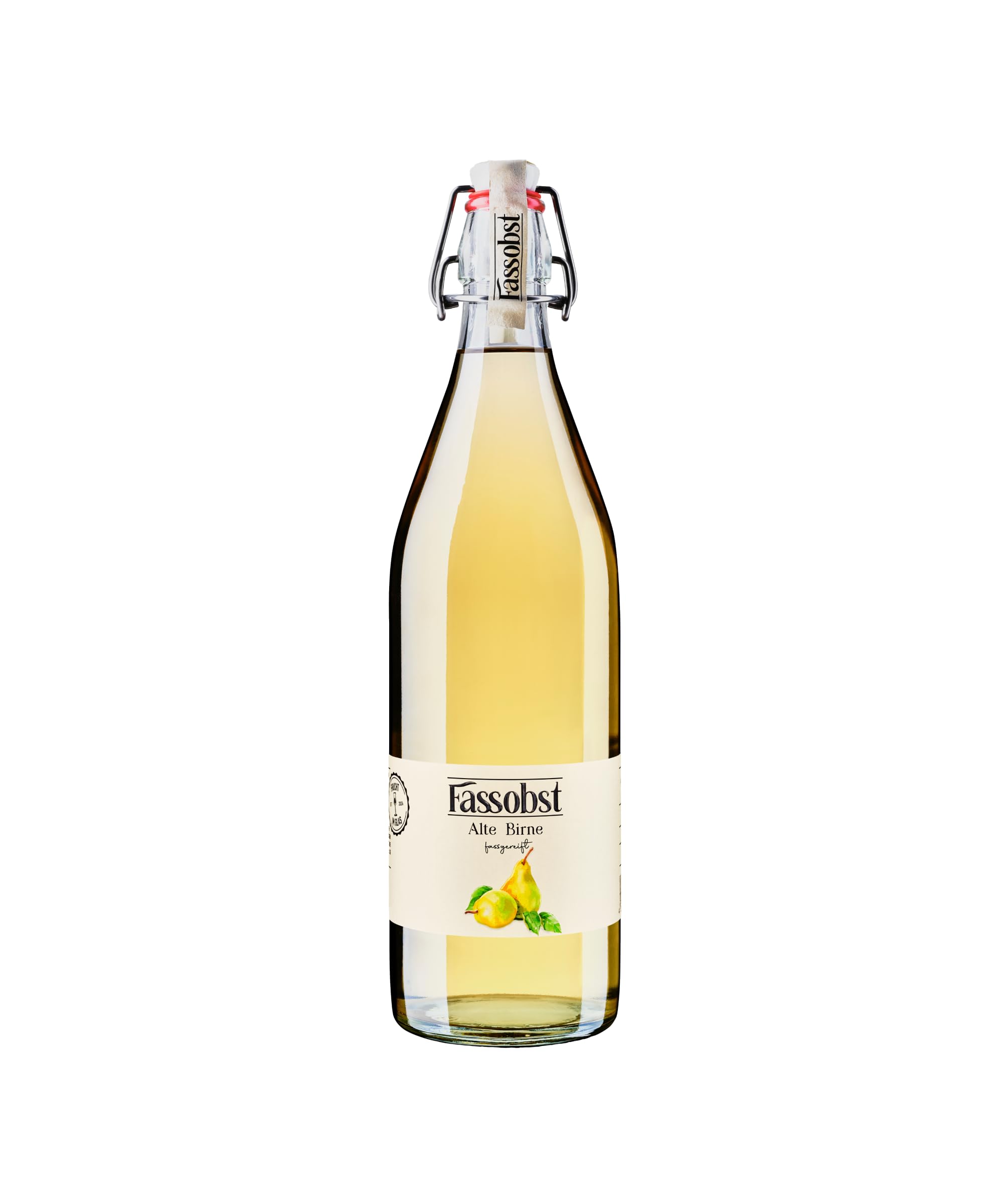 Fassobst Alte Birne - fruchtiger Williams Christ Obstler, 40% vol., fassgereift im Schwarzwald, milder Schnaps in der Bügelflasche, 1 x 1.0 l