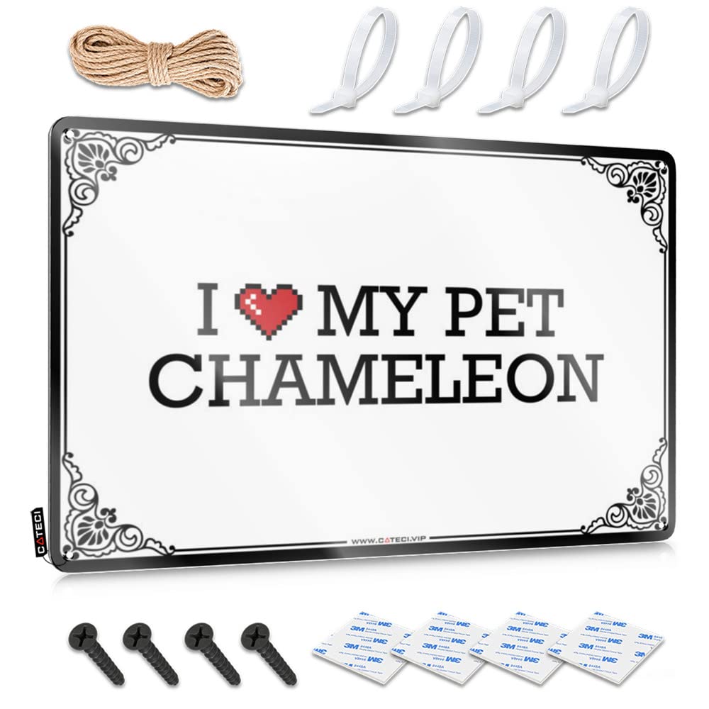 Playroom Decor Wall Signs Sweet | I Love My Pet Chameleon Old Basement Decoration(20X30CM)