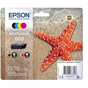 Epson Original 603 Tinte Seestern Multipack 4-farbig Standard, WF-2820DWF WF-2830DWF WF-2840DWF WF-2850DWF XP-2100 XP…