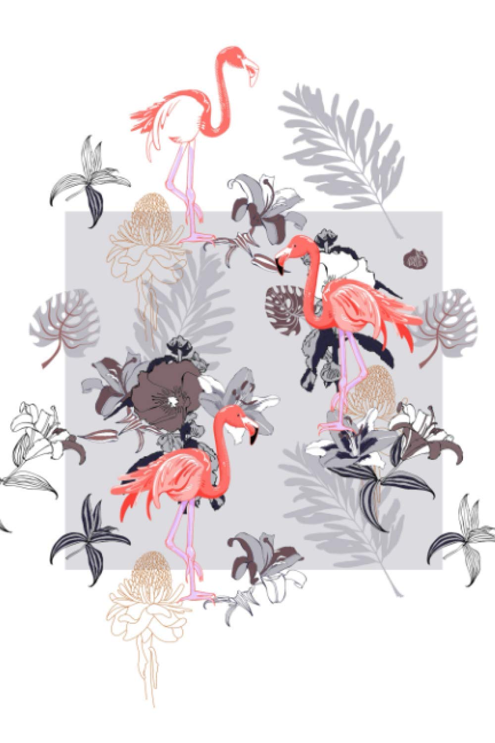 An Undated Monthly/Weekly Planner For Busy Moms: Monthly + Weekly Diary| Cute Flamingos and Xotic Flowers