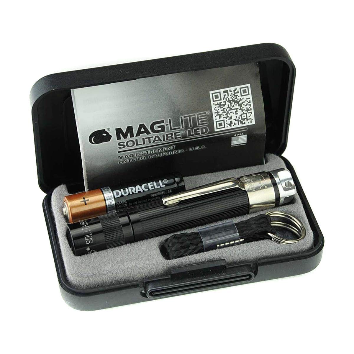 MagLiteSolitaire Spectrum Series LED Flashlight, AAA, Black Body, White LED Light