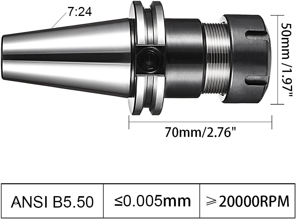 CAT40-ER32-70 HSS Collet Chuck Fine-Balanced Tool Holder CNC Tooling (id: 67d 5d4 865 138 fa5