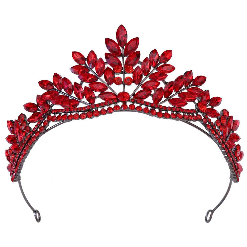 SYJYM Vintage Baroque Crystal Opal Crown Women Wedding Party Gift Bride Queen Bridal Tiaras Hair Accessories Headbands