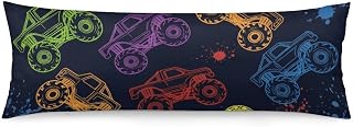 Colorful Car Body Pillow Cover for Monster Truck Decor
