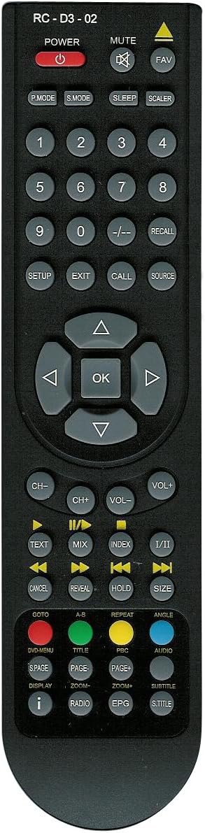 Original Remote Control RC-D3-02 for Technika, Salora, Akai, Denver TV ...