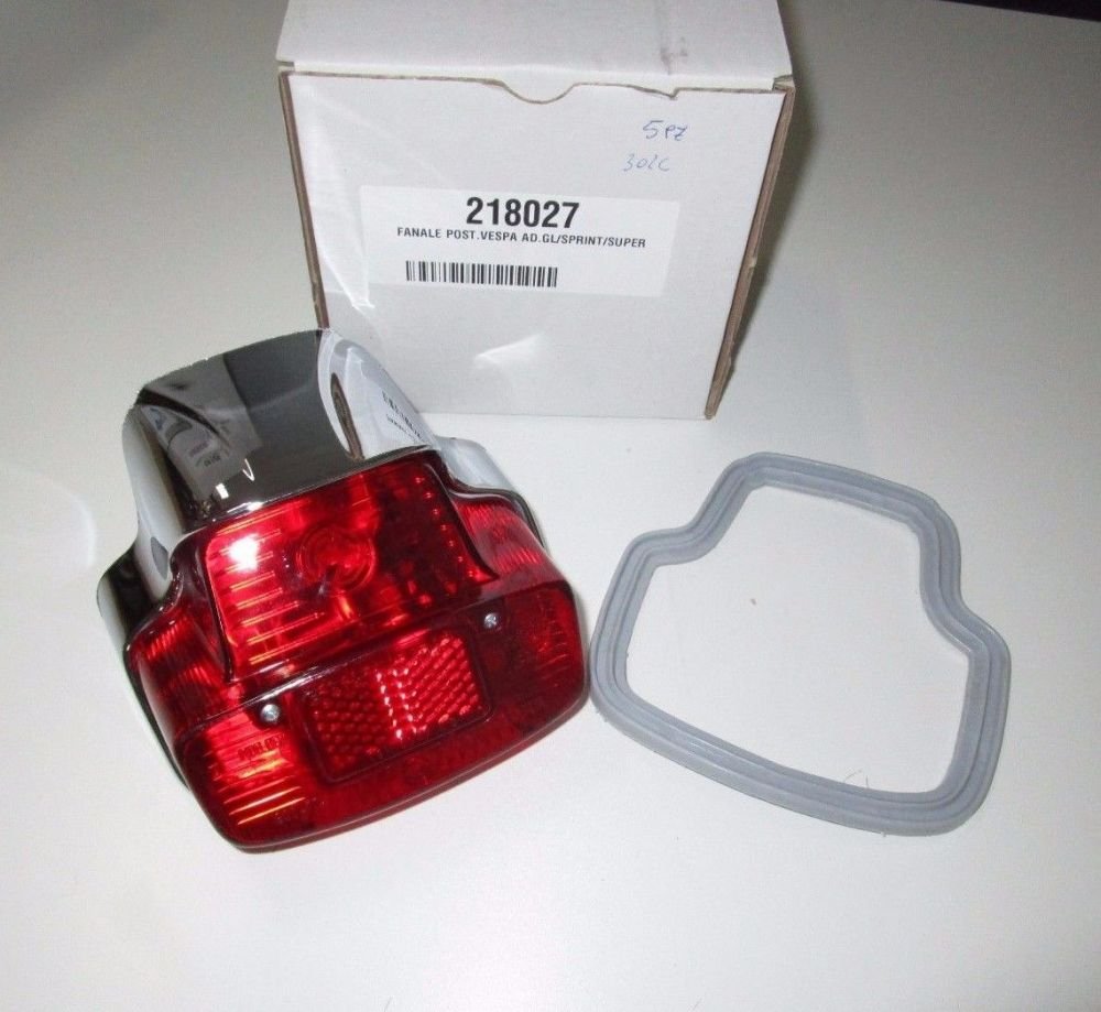 Faro trasero de parada, carcasa de metal cromado para Piaggio Vespa 125-150-180