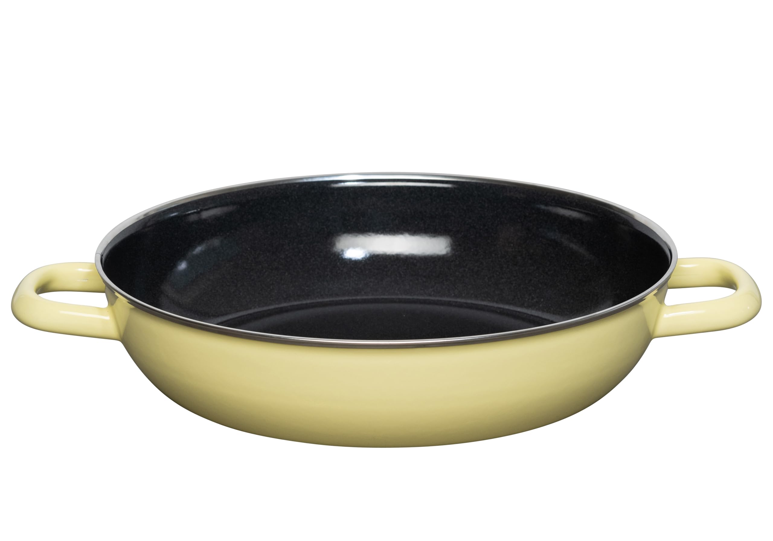Riess, 0058-002 LEMON LBH - Sartén con tapa de cristal (28 cm de diámetro, esmaltada, 37,7 x 29,2 x 14,1 cm, peso 3,05 kg, con dos asas esmaltadas, apta para horno)