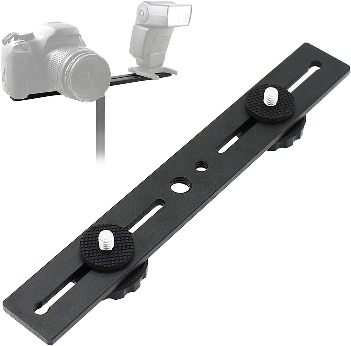 Zeetain 8"/20cm Dual Speedlite Camera Mount Tripod Bracket