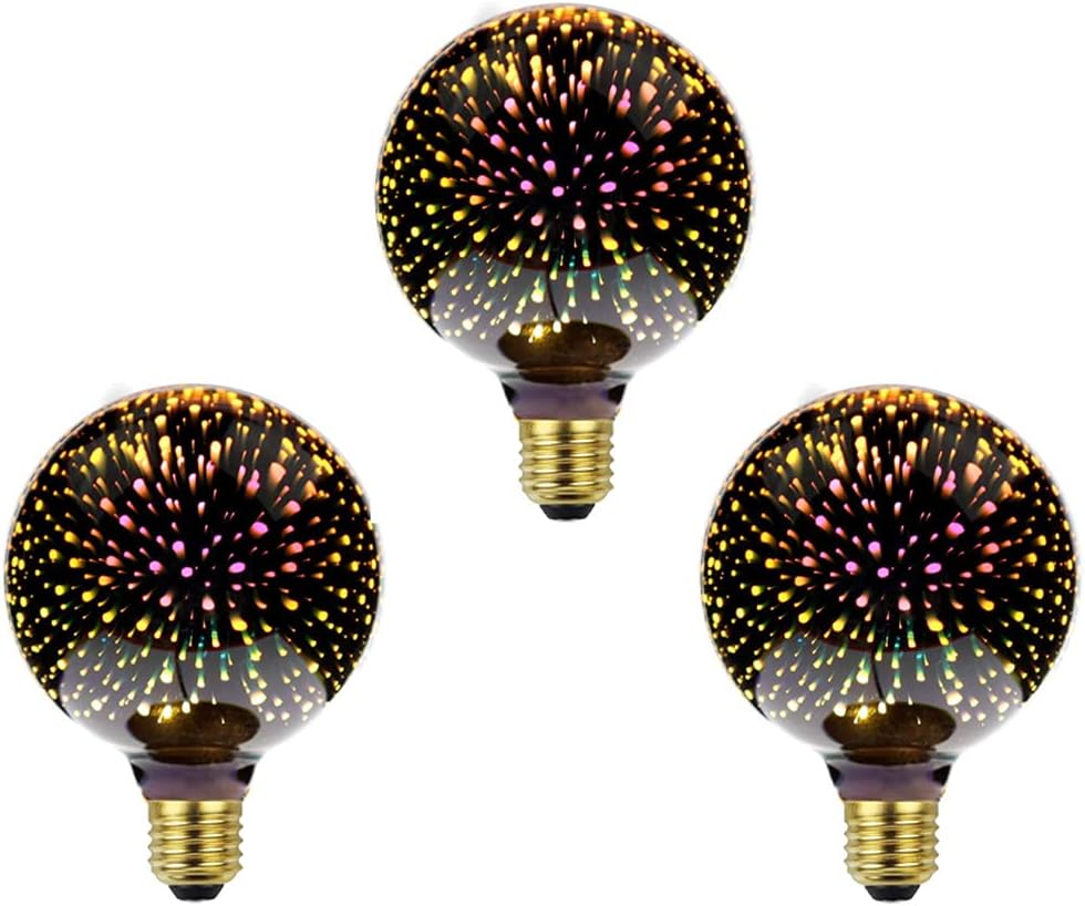 花火電球 4w E26led電球エジソンクラシック3d花火バーカフェ用ledライト装飾ムードライト 85 265v G95 3パック 超歓迎された