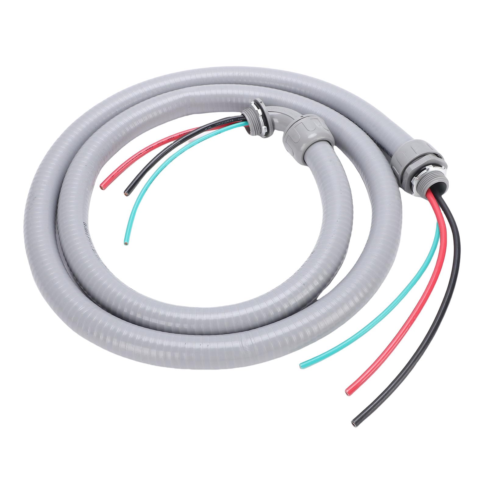 Brrnoo Conjunto de Látigo de Alimentación de Conducto Eléctrico Flexible, Hermético a Líquidos, No Metálico, de 3/4 pulg. X 6 Pies, con Cables Previamente Pelados y Tres Conductores