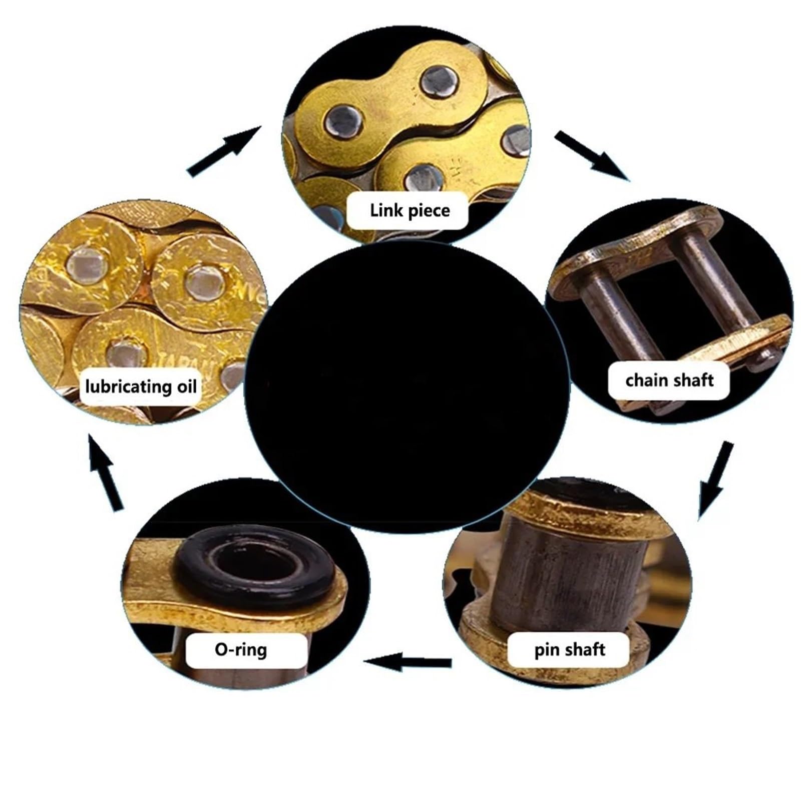 Catena di trasmissione Guarnizione per catena moto, anello di tenuta per catena 520, 525, 530, 428 catene da 120 a 136 maglie, adatta per Yamaha, adatta per Kawasaki,(428 Chain 136 Links)