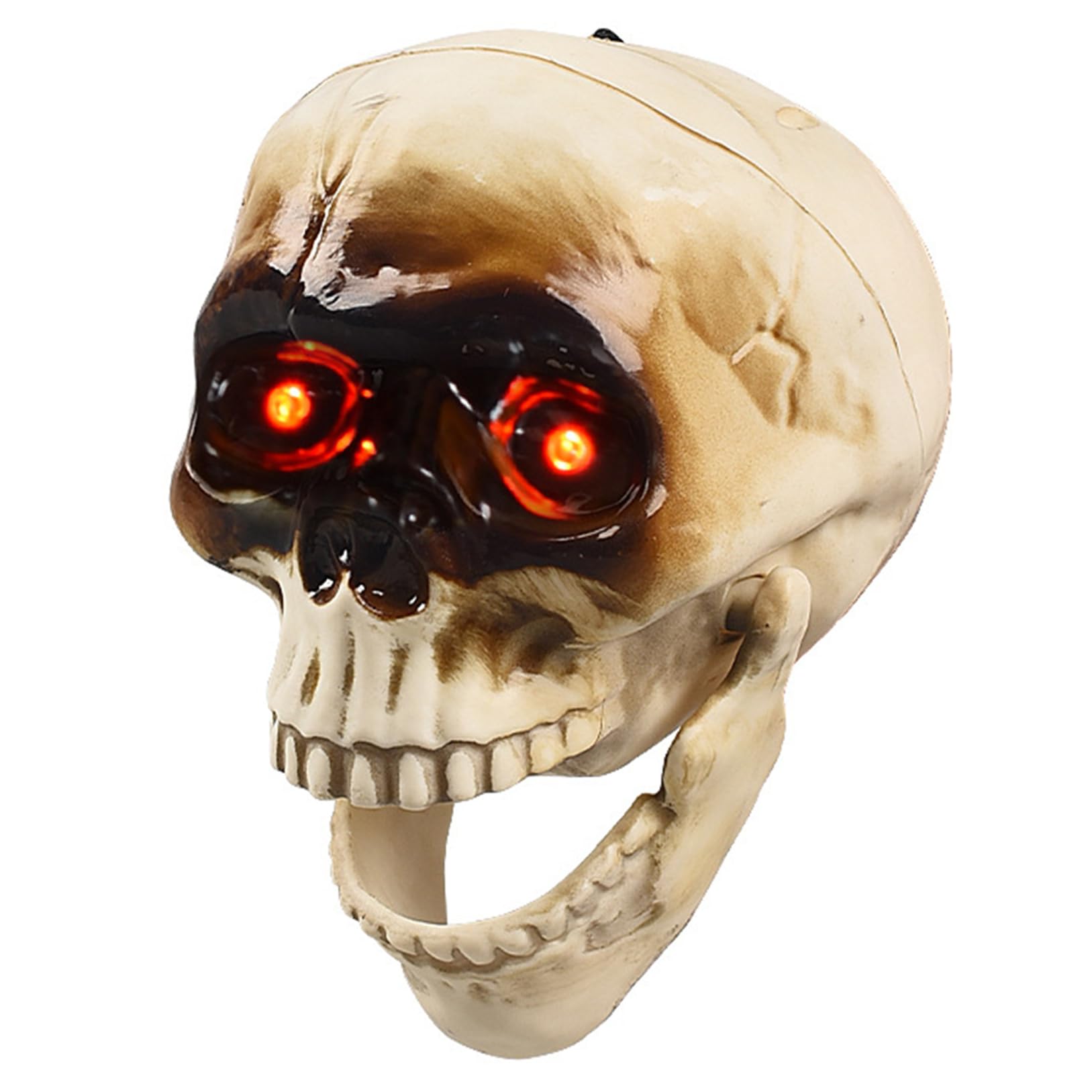 Pesoncarl Halloween Animatronics, Light Up Eyes Halloween Skull Head with Motion and Sound Activated, Creepy Voice, Horror Scary Decorations for Indoor/Outdoor, Creepy