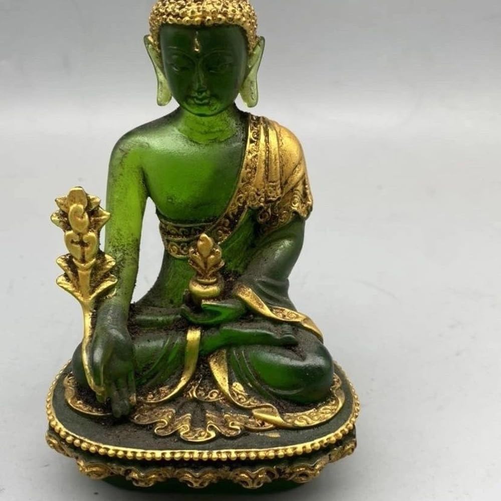 Estatua de Buda de medicina de cristal tibetano antiguo para decoración