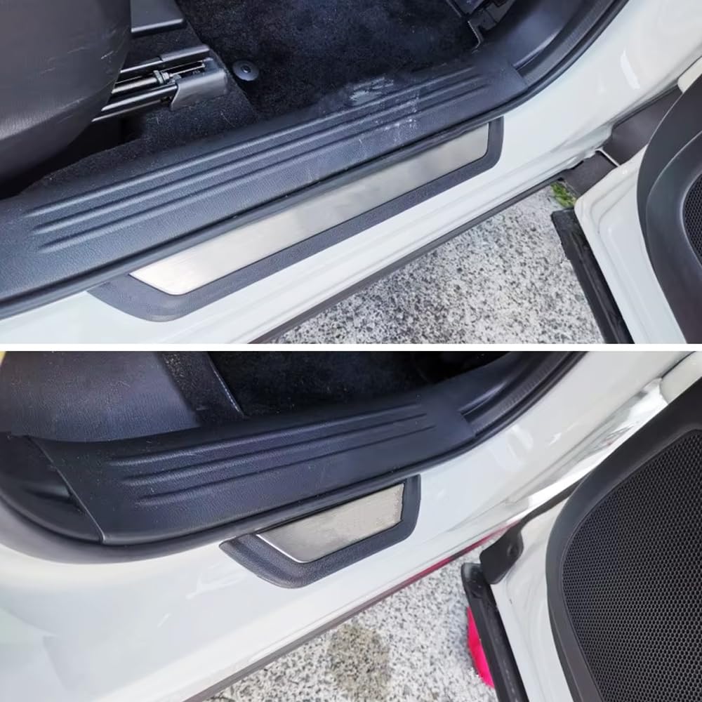 Battitacco Adatti Per Toyota RAV4 IV  XA40  2013-2018 Acciaio Inox   Pellicola Carbonio Detail