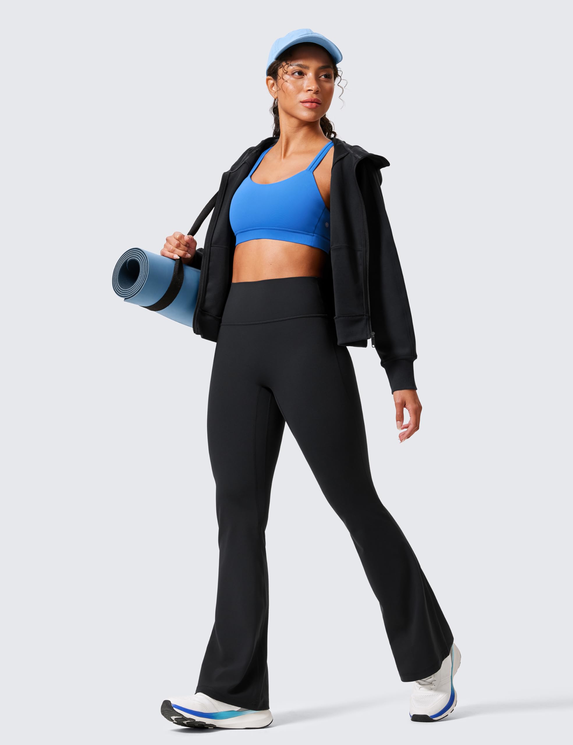 CRZ YOGA Mujeres Butterlift Hidden Scrunch Butt Flare Leggings Sin Costura Delantera Cintura Alta - 79 cm