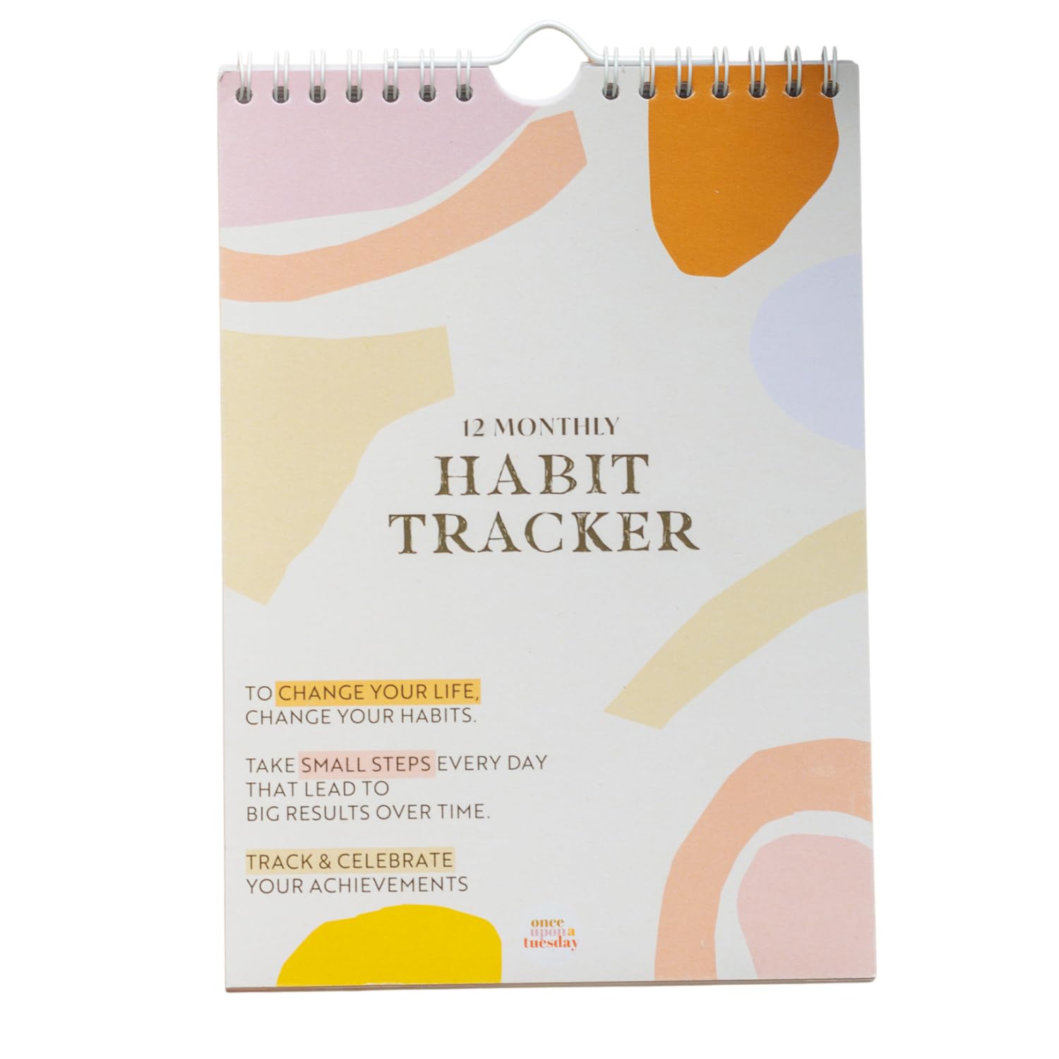 Good Tuesday - A5 Daily Habit Tracker, 12 Month Goal Planner with Motivational Quotes, Printed on 100% Recycled Paper, Designed & Made in the UK, Pastels